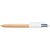 Stylo bille 4 couleurs BIC -  Wood Style - Bleu, rouge, vert, noir - Pointe moyenne