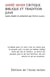Critique biblique et tradition juive