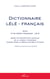 Dictionnaire lélé-français suivi d'un index français-lélé - Essai de description lexicale de la langue tchadique parlée dans la région de kélo (Tchad)