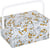 Boîte de couture Hobby Gift - Fleuri blanc moutarde