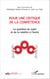 Pour une critique de la compétence - La question du sujet et de la relation à l'autre