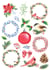 Décalcomanies - Christmas Berries - Couronnes et oiseaux