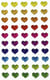 50 stickers cœur - multicolore - 7.5x12 cm