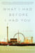 What I Had Before I Had You - A Novel