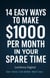 14 Easy Ways to Make $1000/Month in Your Spare Time