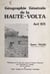 Géographie générale de la Haute-Volta - Avril 1978