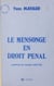 Le mensonge en droit pénal