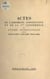 Actes de l'Assemblée constitutive et de la 1re conférence de l'Union internationale pour l'éducation sanitaire populaire - Paris, 29-30-31 mai 1951