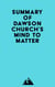 Summary of Dawson Church's Mind to Matter
