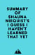 Summary of Shauna Niequist's I Guess I Haven't Learned That Yet