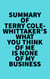 Summary of Terry Cole-Whittaker's What You Think of Me is None of My Business