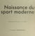 Naissance du sport moderne