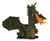 Dragon ailé vert avec flamme  - PAPO - 39025
