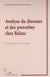 ANALYSE DU DISCOURS ET DES PROVERBES CHEZ BALZAC