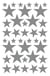 Gommettes Initial or et argent - 4 planches - Etoiles