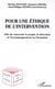 Pour une éthique de l'intervention - Afin de concevoir le projet, la direction et l'accompagnement en formation