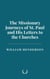The Missionary Journeys of St. Paul and His Letters to the Churches