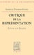 Critique de la représentation - Étude sur Fichte