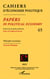Cahiers d'économie politique - Histoire de la pensée et théories - Philosophie économique