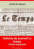 Articles du journal Le Temps – suivi d'annexes - Nouvelle édition 2019