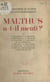 Malthus a-t-il menti ? - Principes d'action démographique