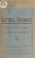 Lettres sociales - D'après Son Éminence le Cardinal Verdier et Sa Sainteté le Pape Pie XII