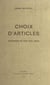 Choix d'articles : rassemblés par ses amis