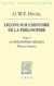 Leçons sur l'histoire de la philosophie III : La philosophie grecque Platon et Aristote