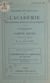 La réglementation de la prostitution, ses origines : la traite des femmes et la Société des Nations - Séances et travaux de l'Académie des Sciences morales et politiques. Compte rendu, janvier-février 1931