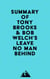 Summary of Tony Brooks & Bob Welch's Leave No Man Behind