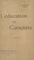 L'éducation du caractère