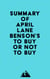 Summary of April Lane Benson's To Buy or Not to Buy
