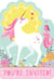 8 Invitations & Enveloppes Magical Unicorn