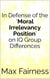 In Defense of the ‘Moral Irrelevancy Position’ on IQ Group Differences