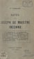 Notes sur Joseph de Maistre inconnu