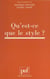 Actes du Colloque international "Qu'est-ce-que le style ?"