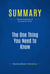 Summary: The One Thing You Need to Know - Review and Analysis of Buckingham's Book