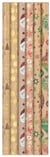 Papier cadeau Hoomark - Kraft doré à chaud - Modèles assortis - 1,5 x 0,7 m - Smartwrap - Vendu à l'unité