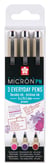 Lot de 3 feutres pointe moyenne - Sakura - Rose, violet, bourgogne - Pigma Micron Everyday Pens