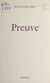 Preuve - Ou L'état des lieux