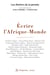 Ecrire l'Afrique-Monde