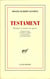 Testament : poèmes et textes en prose