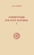 Commentaire sur Saint Matthieu - tome 1 (livres I-II)
