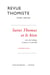 Revue thomiste - N°1/2020 : Saint Thomas et le bien. Actes du Colloque. Toulouse, 4-5 mai 2018. Première partie