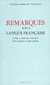 Remarques sur la langue française