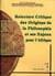 Relecture critique des origines de la philosophie