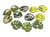 12 feuilles philo en bois peint 5 cm - vert - Créalia