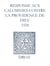 Recueil des opuscules 1566. Response aux calomnies contre la providence de Dieu (1558)