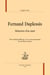 Fernand Duplessis : Mémoires d'un mari - Texte intégral publié par et avec une présentation de Jean-Pierre Galvan