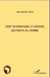 Droit international et africain des droits de l'homme